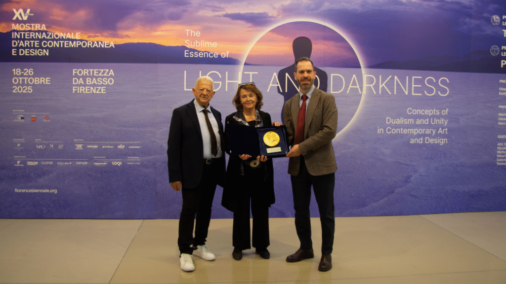 Emily Young receives the 